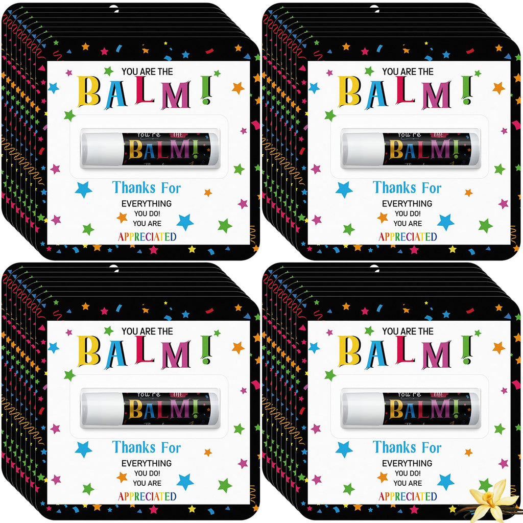 Sacubee 60 Pack Employee Appreciation Gifts Bulk Lip Balms Teacher Staff Team Thank You Gifts You're the Balm Fall Thanksgiving Christmas Appreciation Party Favors for Coworkers Women Men Volunteer
