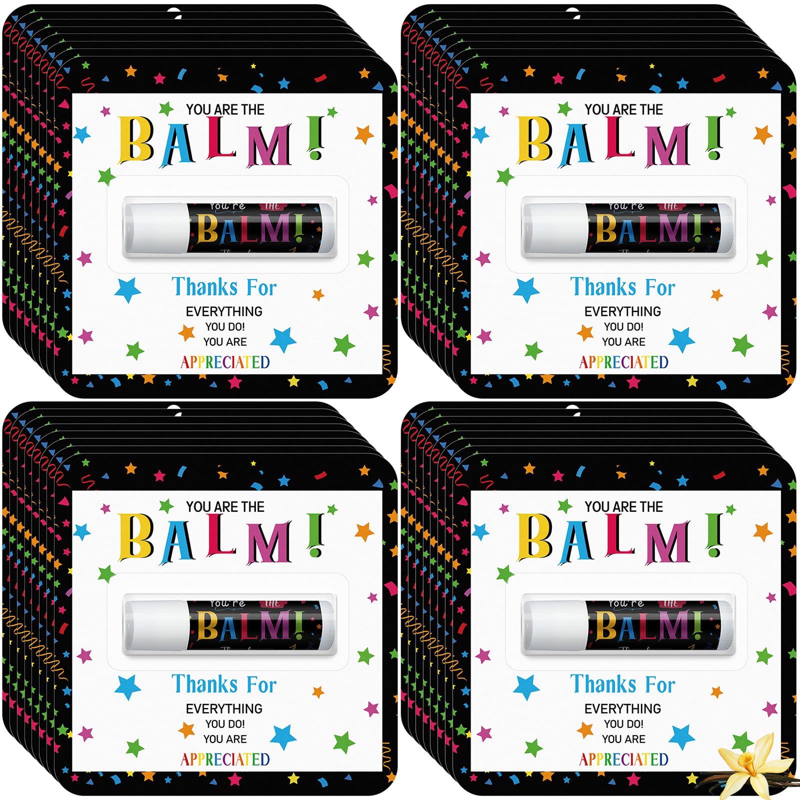 Sacubee 60 Pack Employee Appreciation Gifts Bulk Lip Balms Teacher Staff Team Thank You Gifts You're the Balm Fall Thanksgiving Christmas Appreciation Party Favors for Coworkers Women Men Volunteer