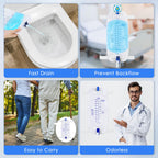 Geiserailie 5 Pack 1000ml Leg Bag Urinary Drainage Bag with Anti Reflux Valve, 33.8oz Large Capacity Urine Leg Catheter with Cloth Straps, Easy Flip Drain, Urinary Catheter for Men, Women
