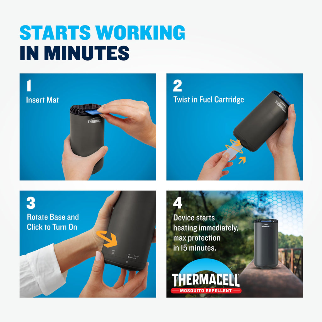 Thermacell Mosquito Repellent Refills; Provide 120 Hours of Protection; Contain 30 Repellent Mats, 10 Fuel Cartridges; Compatible with Any Fuel-Powered Mosquito Repeller Product