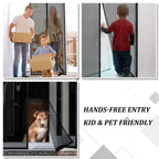 Magnetic Screen Door - Self Sealing, Heavy Duty, Hands Free Mesh Partition Keeps Bugs Out Let Breeze in- Pet and Kid Friendly - Keep Open Feature (Black, Fit Door Size 38 x 82 Inch)