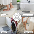 Dorai Home Bath Stone Mat 23.6"x15.4" – Luxury Diatomite Stone Mat, Quick-Dry, Non-Slip, Rain Sandstone