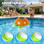 Chsuiwe Pool Chlorine Floater with Light, Turtle Solar Chlorines Floaters with Adjustable Release, Chlorine Floater for 4 * 3'' Disks, Easy Opening Floating Pool chlorines Dispenser for Swimming Pool
