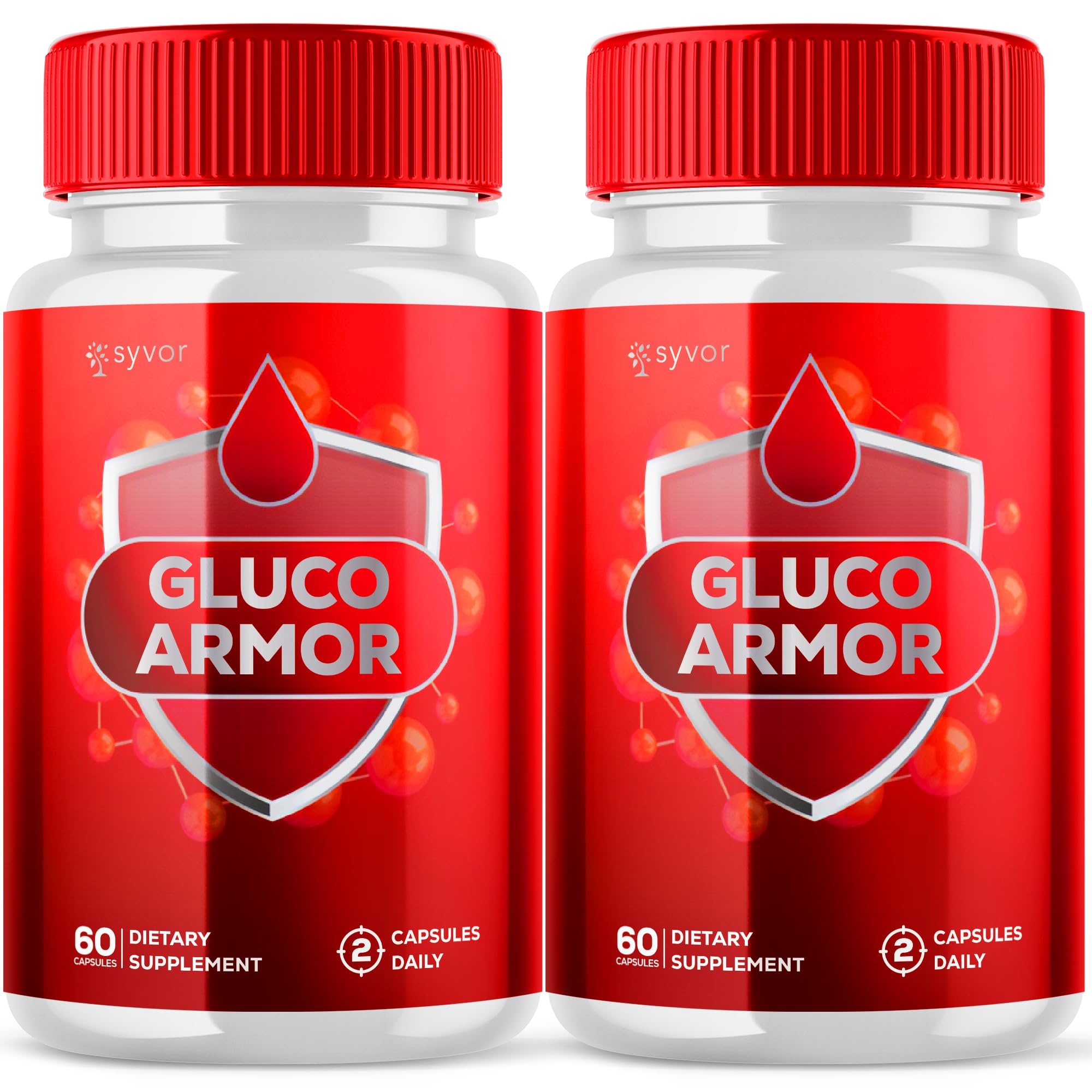 (2 Pack) Gluco Armor Capsules, Official Gluco Armor Pills with All Natural Ingredients, Advanced GlucoArmor Blood Health Support with Maximum Strength, Premium Vitamins for Women & Men (120 Capsules)