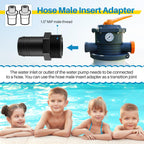 Saillong 2 Pcs Hose Male Insert Adapter Compatible with Hayward SPX1091Z2, S240PAK1, S200PAK1, S160TPAK1, PAK3, S160T, S190T, Pool Hose Adapter Replacement for Sand Filters