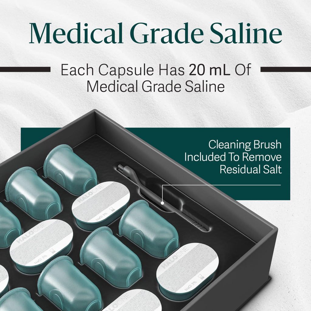 Clearlight Saline & Cleaning Capsules for Halo ONE Halotherapy Device - Natural Respiratory Support - Allergy, Acne, Eczema & Breathing Relief Pods