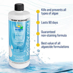 Lo-Chlor Pool Algaecide, 90-Day Single Treatment, Organo-Copper Complex, Black Mustard Green Algae Killer for Inground and Above Ground Swimming Pool, 32 oz, Treats 20,000 Gallons