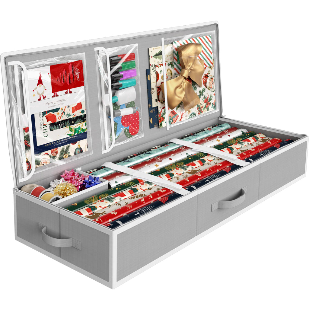Simple Houseware 41.5" Wrapping Paper Organizer, Fits 40 Rolls, Gray