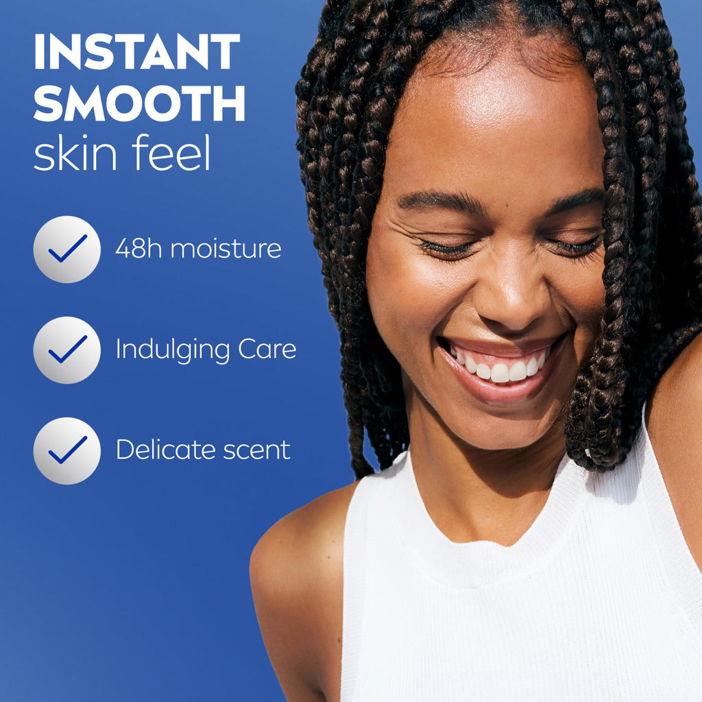 NIVEA Oil Infused Vanilla and Almond Oil Body Lotion for Women, Fast-Absorbing and Non-Greasy Vanilla Scented Lotion Moisturizes for 48 Hours, 16.9 Fl Oz Pump Bottle, Pack of 3