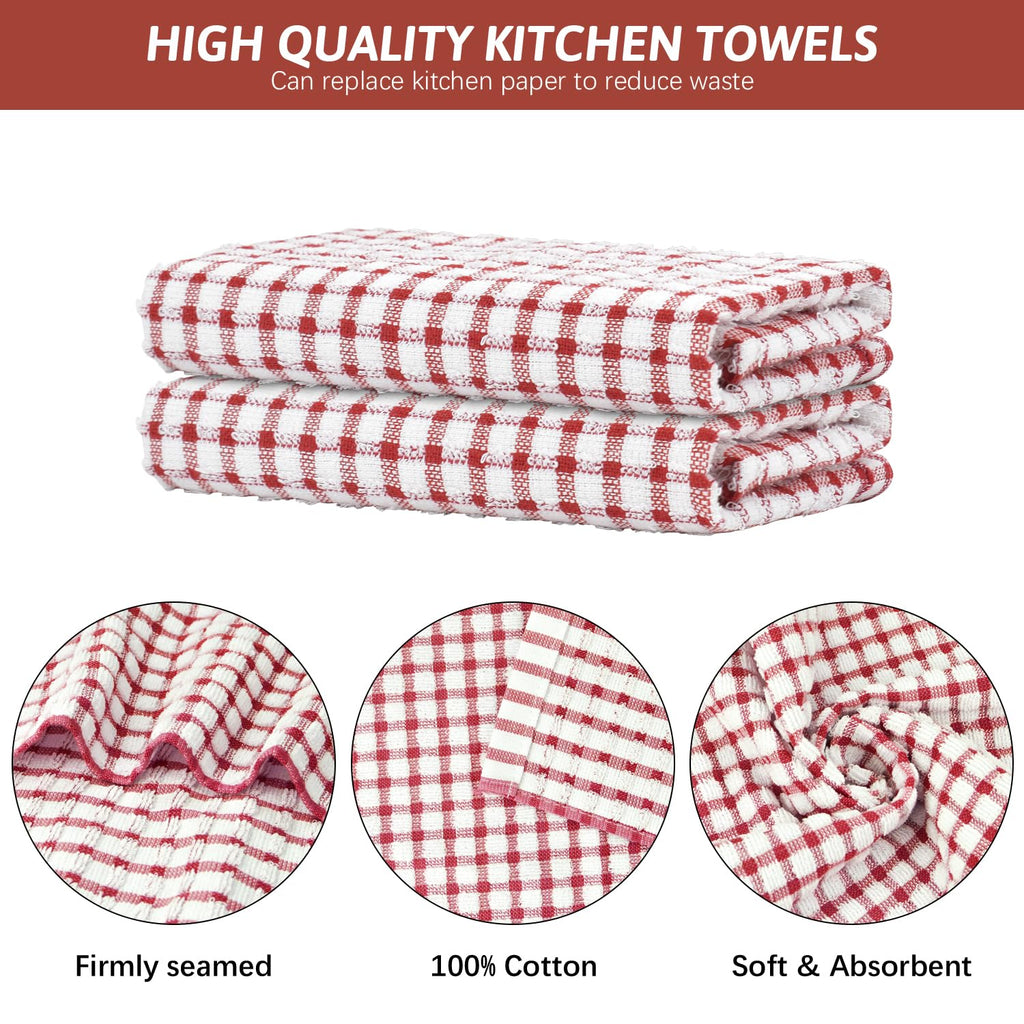 Nialnant 8 Pack Kitchen Towels, Dish Towels for Kitchen, 100% Cotton Dish Cloths for Washing Dishes, Quick Drying Reusable Cleaning Rag - 25 x 16 in