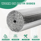 Reflective Bubble Insulation Sheet, Double Side Aluminum Foil Bubble Shield, Aluminum Foil Thermal Insulation Radiant Barrier for Windows, RV, Roof, Garage Door (47IN X 10FT)