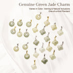 keenove 925 Silver Real Jade Necklace, Green Circle Pendant 14k Gold Plated