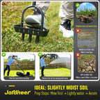 Jardineer Lawn Aerator Coring Tool with Soil Core Tray, Core Aerator with 4" Deep Plugs and Wider Foot Pedal, Manual Grass Plug Aeration Tool for Compacted Soil, Improving Lawn Health