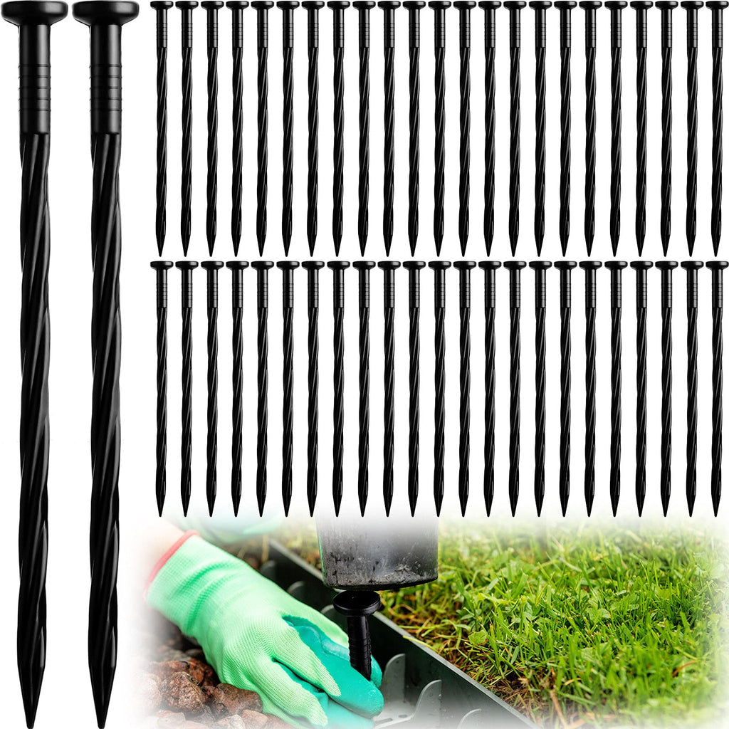 Honoson 200 Pack Lawn Edging Spikes Plastic Ground Stakes for Landscaping
