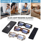 JM 3 Pack Oprah Style Reading Glasses for Women Men with Spring Hinge, Fashion Oversized Square Blue Light Blocking Readers +2.5