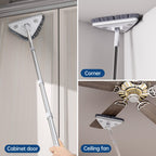 POPMOP Wall Cleaner Mop with Long Handle, Wall Duster with Extension Pole, 3-in-1 Wall Cleaner, Dust Mop with 5 Reusable Pads