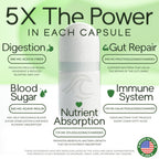 Prebiotic Fiber Supplement 5-in-1 Capsules - Natural Flow 5X Fiber XOS, GOS, FOS, Acacia and Agave Inulin, Daily Soluble Fiber Formula for Gut Support and Boost Good Bacteria Diversity, 120 Caps