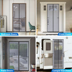 Heavy Duty Door Screen Magnetic Closure, LOVIGA Thickened Fiberglass Screen Door Mesh, Self Sealing, Tear Resistant, Easy Assemble, Fine Mesh Keep Bugs Out Fit Door Size 36 Inch X 82 Inch Black