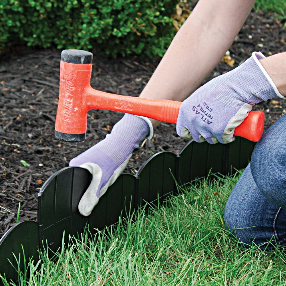 60' Choppers Heavy-Duty Hammer-in Edging - Corner and T Connectors Included - Black