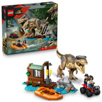 LEGO Jurassic World T. rex River Escape - Dinosaur Toy for Kids, Boys, and Girls, Ages 5-7 - Jurassic World Toy Boat Minifigures - Creative Dinosaur Gift for Movie Fans - 76975