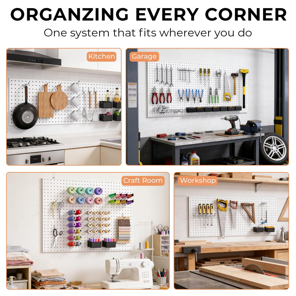INCLY 278PCS Pegboard Accessories Organizer Kit with Peg Borad Hooks & Bins