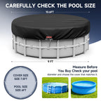 LXKCKJ 9 Ft Round Pool Cover, Solar Covers for Above Ground Pools, Stock Tank Pool Cover Protector with Accessories, Round Hot Tub Covers Ideal for Waterproof and Dustproof (Black)