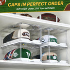 Vtopmart 2 Pack Stackable Baseball Caps Organizer, Each Holds 12 Hats