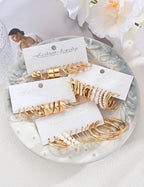 Gold Hoop Earrings Set for Women, 24 Pairs Chunky Open Hoop Set