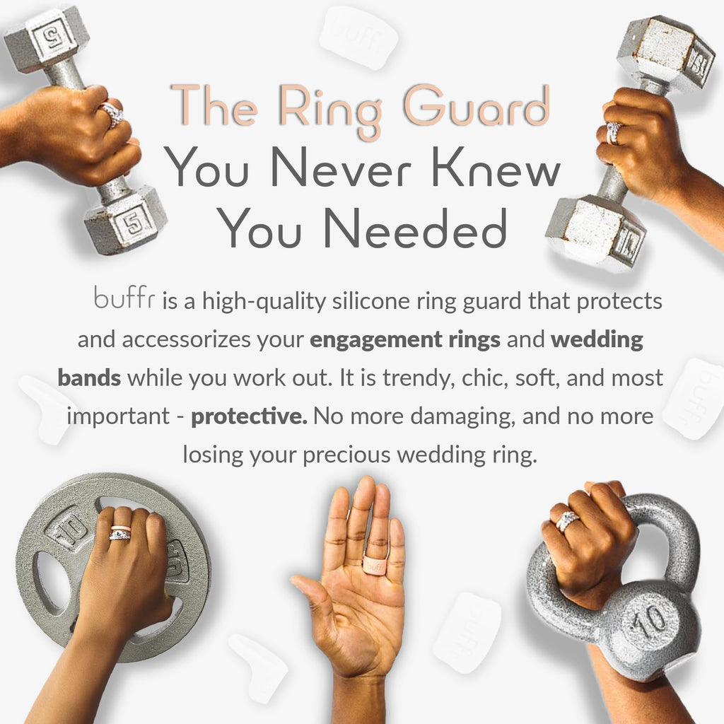 BUFFR Silicone Ring Protector – Wedding Ring Guard (White, Size 7)