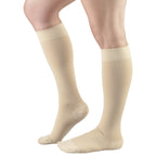 Truform 20-30 mmHg Medical Compression Stockings, Aloe Infused Microfiber, Knee High, Closed Toe, Beige, Medium