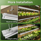 4FT Grow Lights for Indoor Plants,T8 5000K Full Spectrum Plant Light,270W(6 x 45W), LED Grow Light Strips whit Timer, Aluminum Reflector, Linkable,Plant Growing Lamp Fixture for Greenhouse Indoor 6pcs