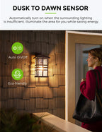 LOHAS Dusk to Dawn Sensor Light Bulbs, 40W Equivalent LED Outdoor Lighting, Warm White 2700K Automatic Photocell Light Bulb Outside, A19 6W Bright Porch Light Bulbs, 500LM E26 for Garage Patio,4 Pack