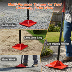 8" x 8" Steel Tamper Tool with 48" Handle, Heavy Duty Hand Compactor for Soil, Gravel, Dirt, Asphalt, Pavers, Driveway Repair, Lawn & Landscaping
