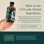 Gaia Herbs Black Elderberry Syrup - Made with Organic Black Elderberries (Sambucus nigra) for Immune System Support* - USDA Certified Organic Formula - 5.4 Fl Oz (About 32 to 128 Servings)