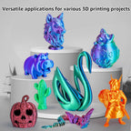 dikale Silk 3D Printing Filament PLA+ Multicolor 8 Packs- 4 Dual Colors Spools & 4 Tricolor Spools - 1.75mm 3D Printing PLA Pro 250g x 8 Bundles