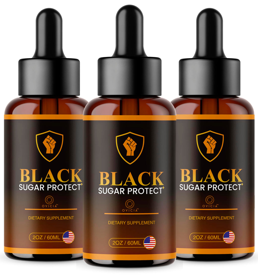 (3 Pack) Black Sugar Protect Drops - BlackSugar Protect Premium Liquid Drops All Natural Advanced Formula, BlackSugarProtect Support Vitamins for Overall Health & Wellness, 3 Bottles for 3 Months