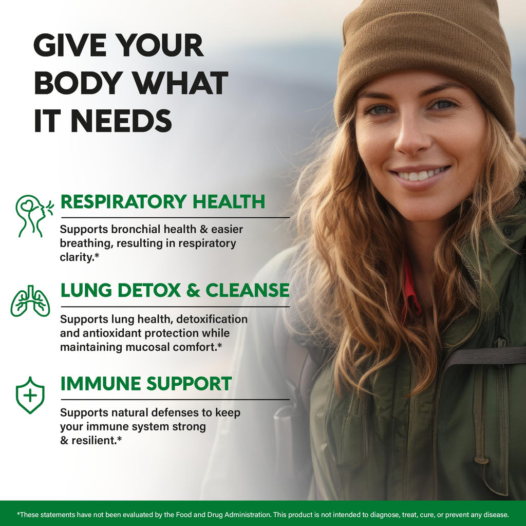 Mullein Lung Detox - Mullein Leaf Extract - Marshmallow Root | Echinacea | Oregano | Quercetin | NAC - 15-in-1 Lung Support & Cleanse for Smokers Supplement - Made in USA - As Drops - 60 Capsules