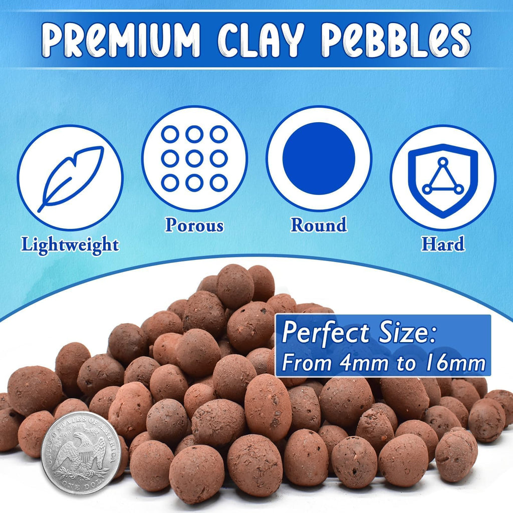 ZeeDix 5LB Leca Clay Pebbles for Plants. Organic Hydroponic Clay Balls