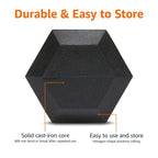 Amazon Basics Rubber Hex Dumbbell Hand Weight, 10 Pounds, Single, Black