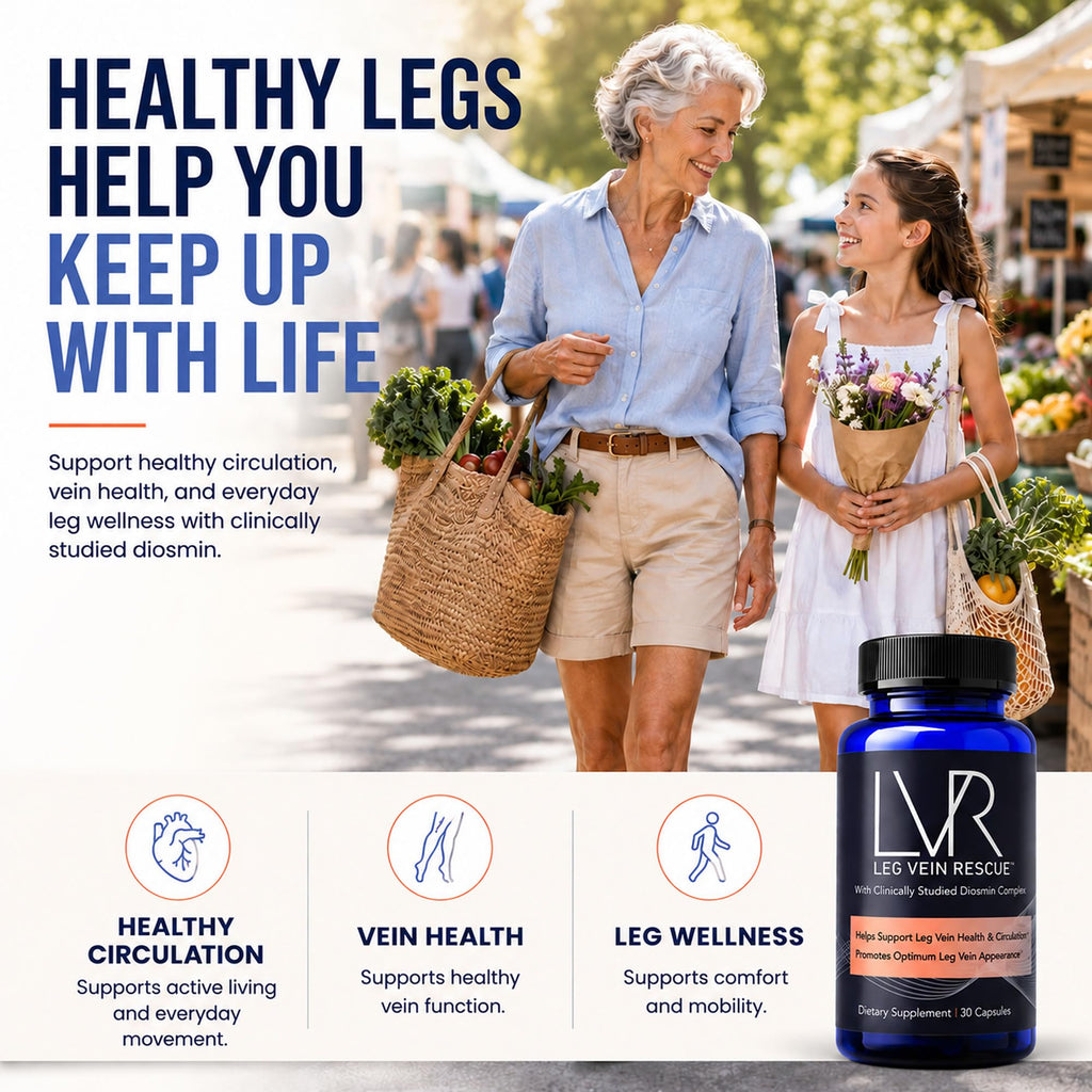 LVR Diosmin Supplement, 570mg, Leg Wellness & Circulation Support, 30 Days