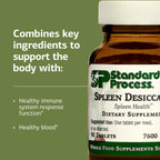 Standard Process Inc. Spleen Desiccated - Whole Food-Based Supplement to Support Health - Aid Healthy Immune System - with Proprietary Blend with Bovine & Ovine - 90 Tablets