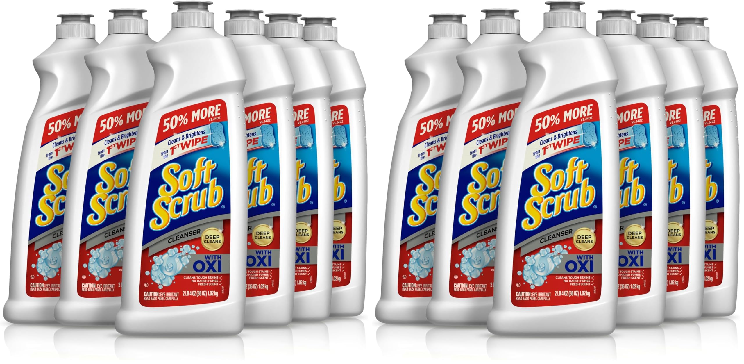 Soft Scrub Multi-Purpose Kitchen and Bathroom Cleanser with Oxi, 6 Count (Pack of 2)