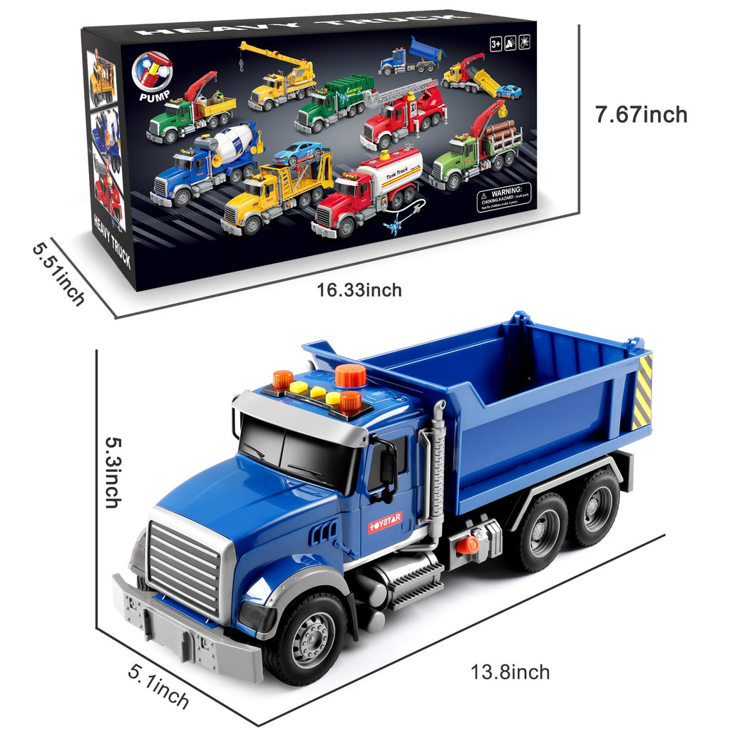 Dwi Dowellin Kid Trucks Toys for Boys Age 3-5,Big Dump Truck with Lights and Sounds,Kids Boy Toys Christmas Birthday Gift Car