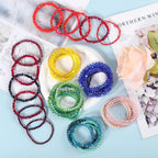 Ornaland Colorful Glass Crystal Beaded Bracelets Bulk for Women, 70 Pcs