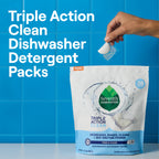 Seventh Generation Triple Action Clean Automatic Dishwasher Detergent Packs with Bio-Enzyme Power, Free & Clear, Fights 48-hour Stuck-on Food, 54 count (Pack of 4)
