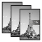 upsimples 11x17 Poster Frame, Easy Slide-In Assembly, Black, 3 Pack
