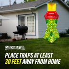 Catchmaster Japanese Beetle Traps w/Rain-Proof Cap 3-Pack & Dual Lure, Beetle Bag Trap, Hanging Beetle Catcher, Pest Control for Backyard & Garden, Plants, Trees, Vegetables & Flowers