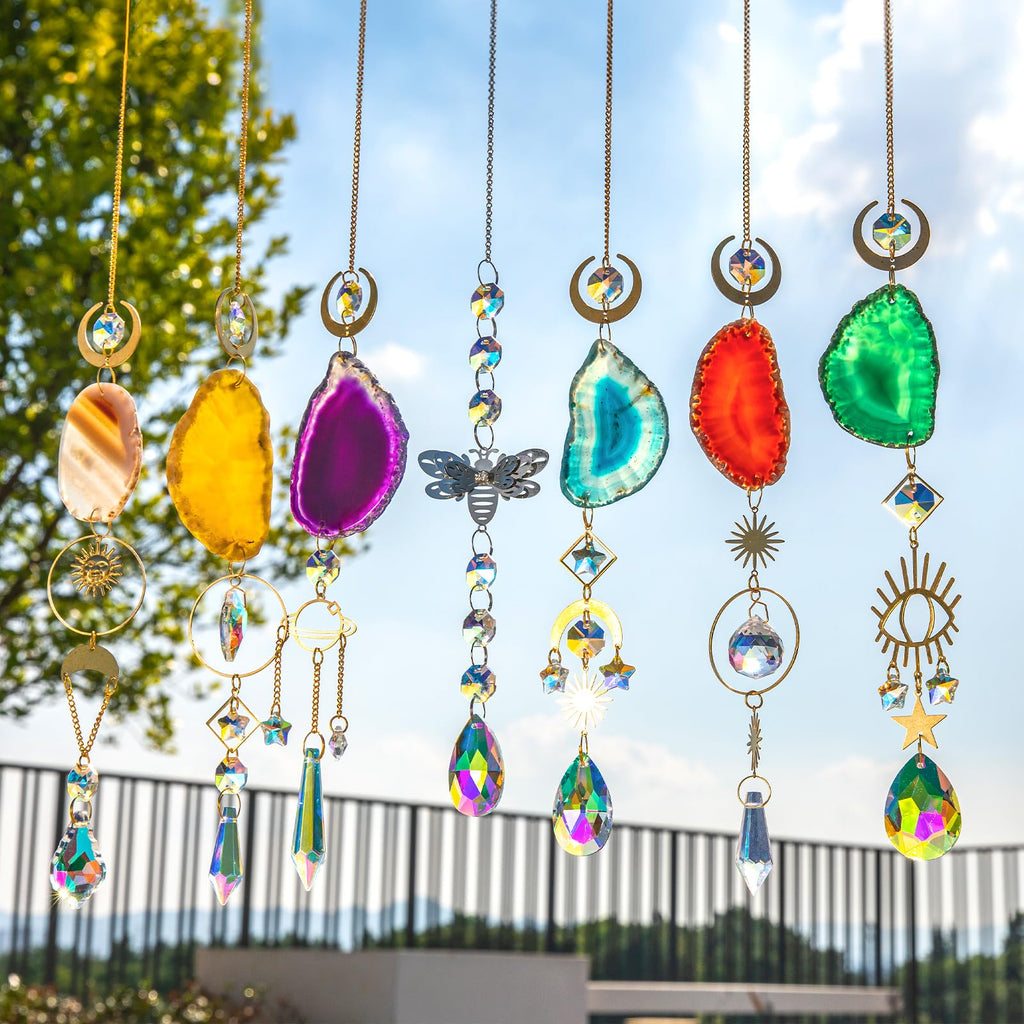 BlumWay Crystal Suncatcher, Hanging Suncatchers with Crystals Light, 7 PCS