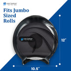San Jamar Oceans Plastic Single Jumbo Bath Tissue Dispenser, 3.25" Core, Black Pearl