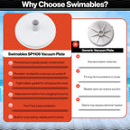 Swimables SP1106 Pool Skimmer Vacuum Plate Compatible with Hayward SP1082 SP1084 SP1085 SP1075-7-29/32” Skim Vac Plate with 1-1/2” Hose Adapter for In-Ground Pools Skimmer Replacement Parts